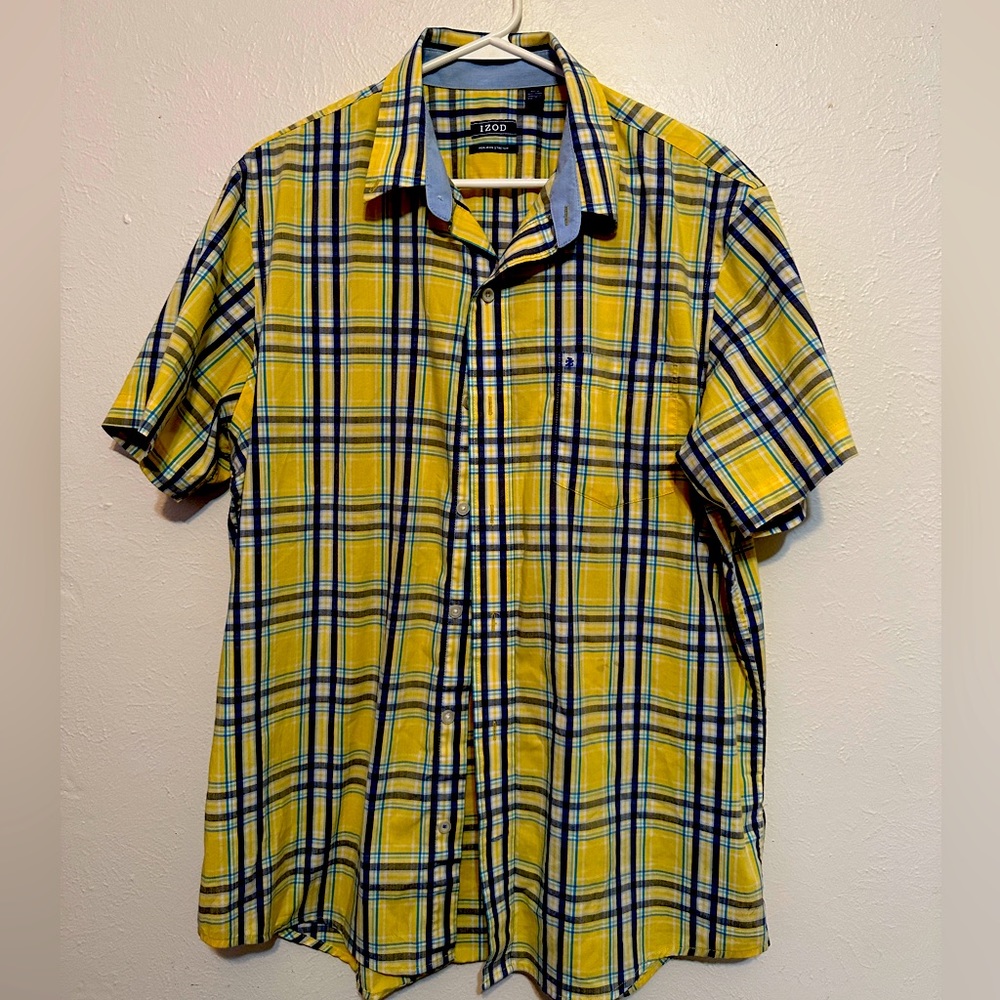 Izod plaid button down shirt